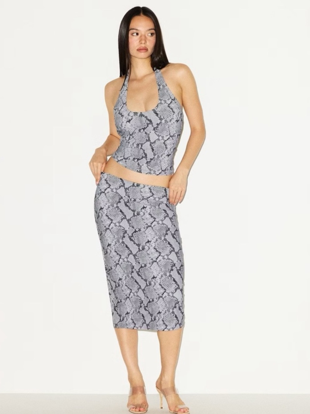 SKIMS Cling Matte Midi Skirt